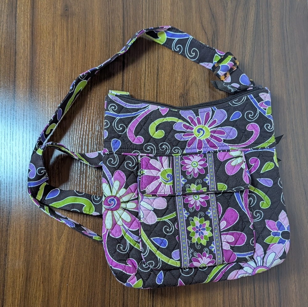 Vera Bradley Purple Punch Quilted Floral Crossbody Tote